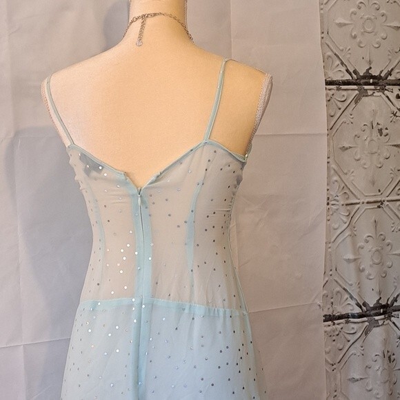 Topshop Spring Gore Evening Prom Dress Maxi Metallic Twist Mint Green  -… - Picture 6 of 12